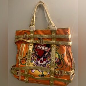 Don Ed Hardy Purse w/Coin purse & Dust Bag nwot